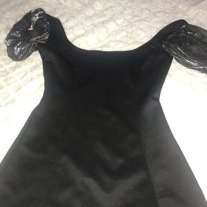 Pretty black dress with puffy mesh sleeves !!!!
